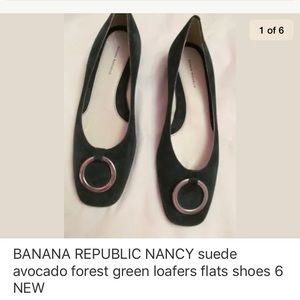 COPY - BANANA REPUBLIC NANCY green suede shoes 6 …